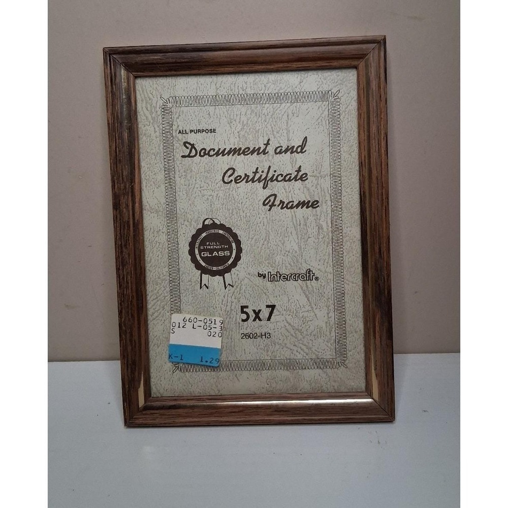 Intercraft 5x7 Document Certificate Frame Wood Grain Wall Hanging Frame